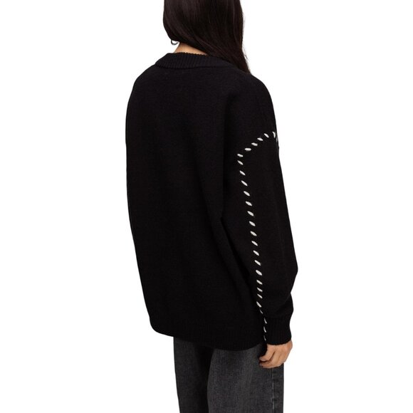 NWOT Oak + Fort Contrast Stitch Detail Button Front Cardigan - Picture 3 of 9